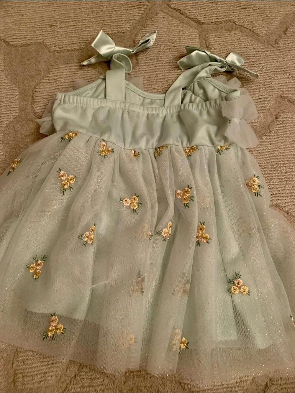 Audrey Camille Toddler 18m Mint Green Embroidered Tulle Party Dress